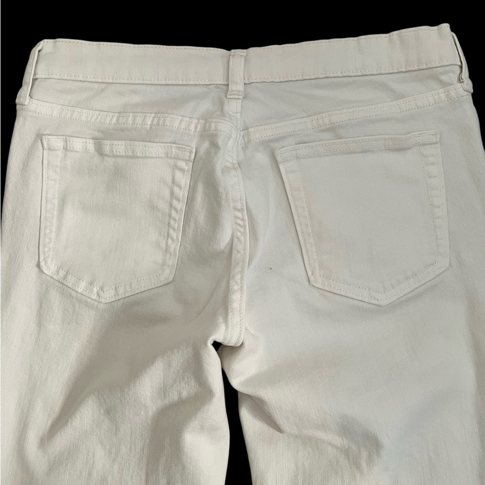 Gap Long & Lean Optic White Flared Denim Mid Rise (8.5”) Jeans Size 6/28. - Picture 7 of 14